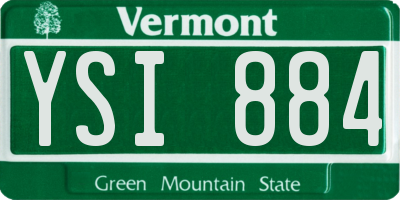VT license plate YSI884