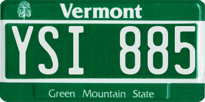 VT license plate YSI885