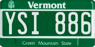 VT license plate YSI886