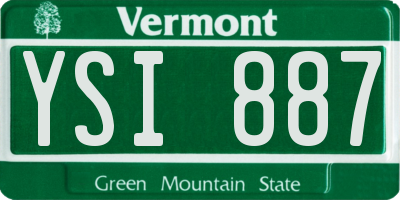 VT license plate YSI887