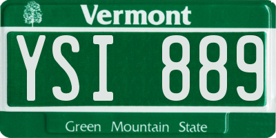 VT license plate YSI889
