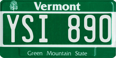 VT license plate YSI890