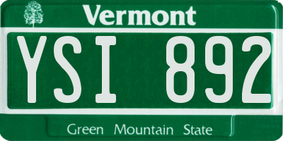 VT license plate YSI892