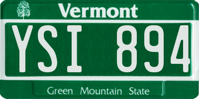 VT license plate YSI894