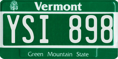 VT license plate YSI898