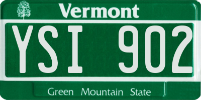 VT license plate YSI902