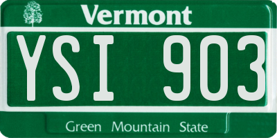 VT license plate YSI903
