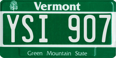 VT license plate YSI907