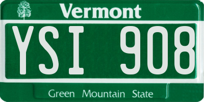 VT license plate YSI908