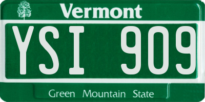 VT license plate YSI909