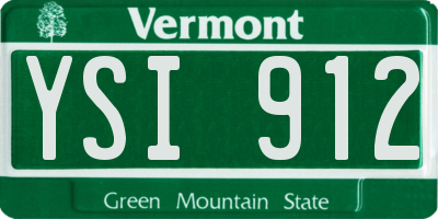 VT license plate YSI912