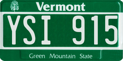 VT license plate YSI915