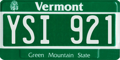 VT license plate YSI921