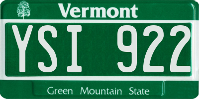 VT license plate YSI922