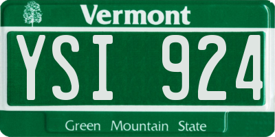 VT license plate YSI924