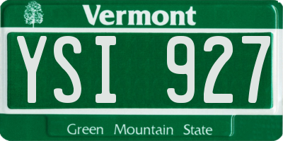 VT license plate YSI927