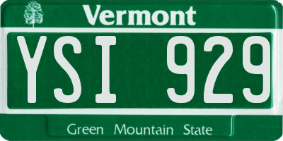 VT license plate YSI929