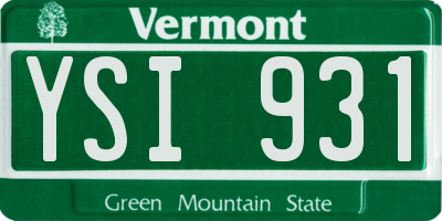 VT license plate YSI931