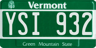 VT license plate YSI932