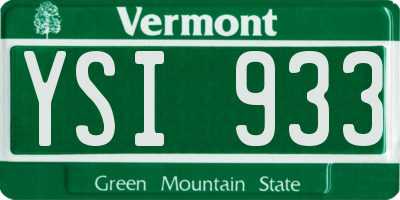 VT license plate YSI933