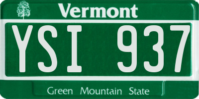 VT license plate YSI937