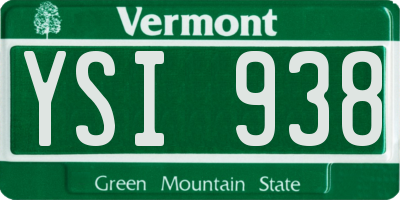 VT license plate YSI938