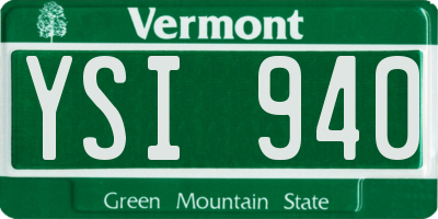 VT license plate YSI940