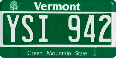 VT license plate YSI942