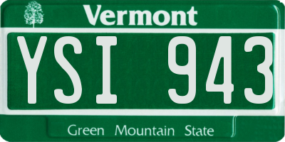VT license plate YSI943