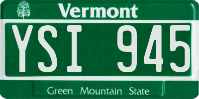VT license plate YSI945
