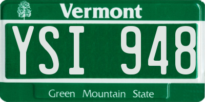 VT license plate YSI948