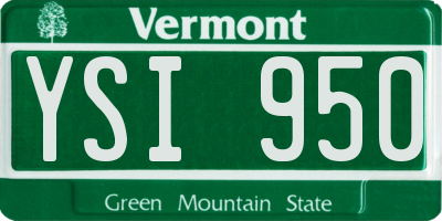 VT license plate YSI950