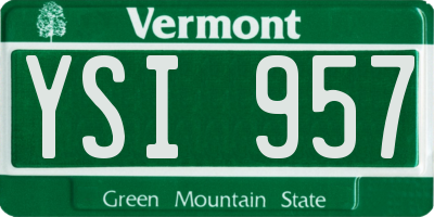VT license plate YSI957
