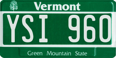 VT license plate YSI960