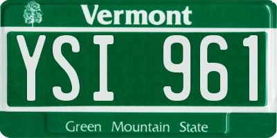 VT license plate YSI961