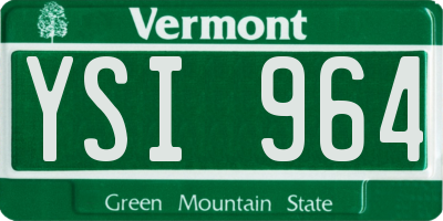 VT license plate YSI964