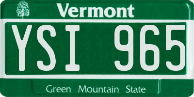 VT license plate YSI965