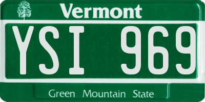 VT license plate YSI969