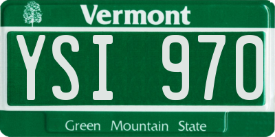 VT license plate YSI970