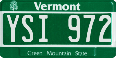 VT license plate YSI972