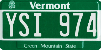 VT license plate YSI974