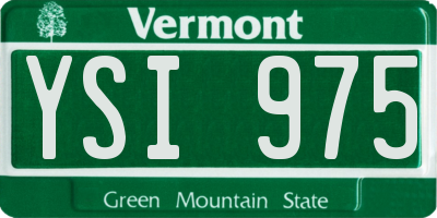 VT license plate YSI975