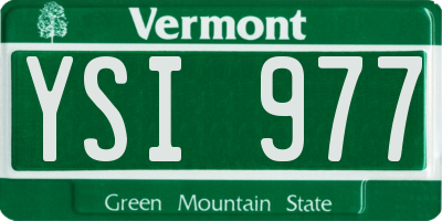 VT license plate YSI977