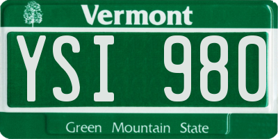 VT license plate YSI980