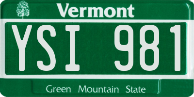 VT license plate YSI981