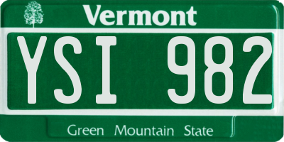VT license plate YSI982