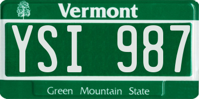 VT license plate YSI987