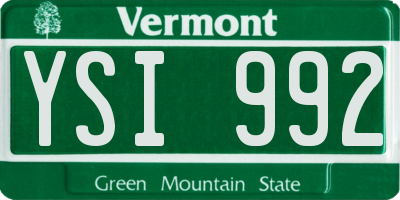 VT license plate YSI992