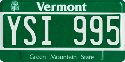 VT license plate YSI995