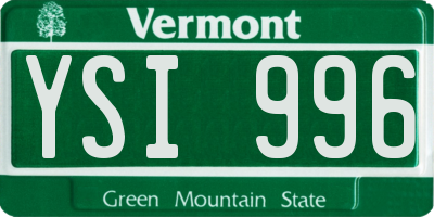 VT license plate YSI996